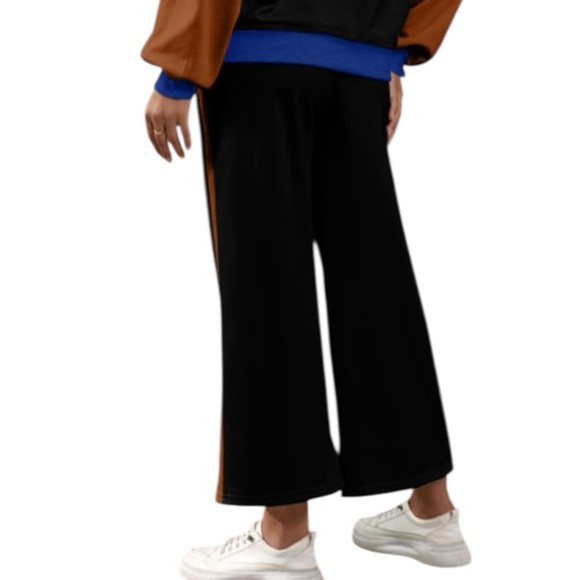 2101. Stylish Black and Brown Women's Ankle Pants - Picture 2 of 2